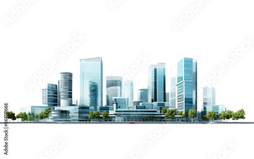 Captivating Cityscape Modern with Contemporary Architecture Isolated on Transparent Background PNG.