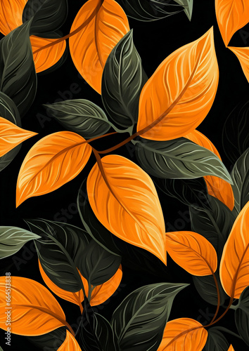 Pattern plant leaves design background nature seamless