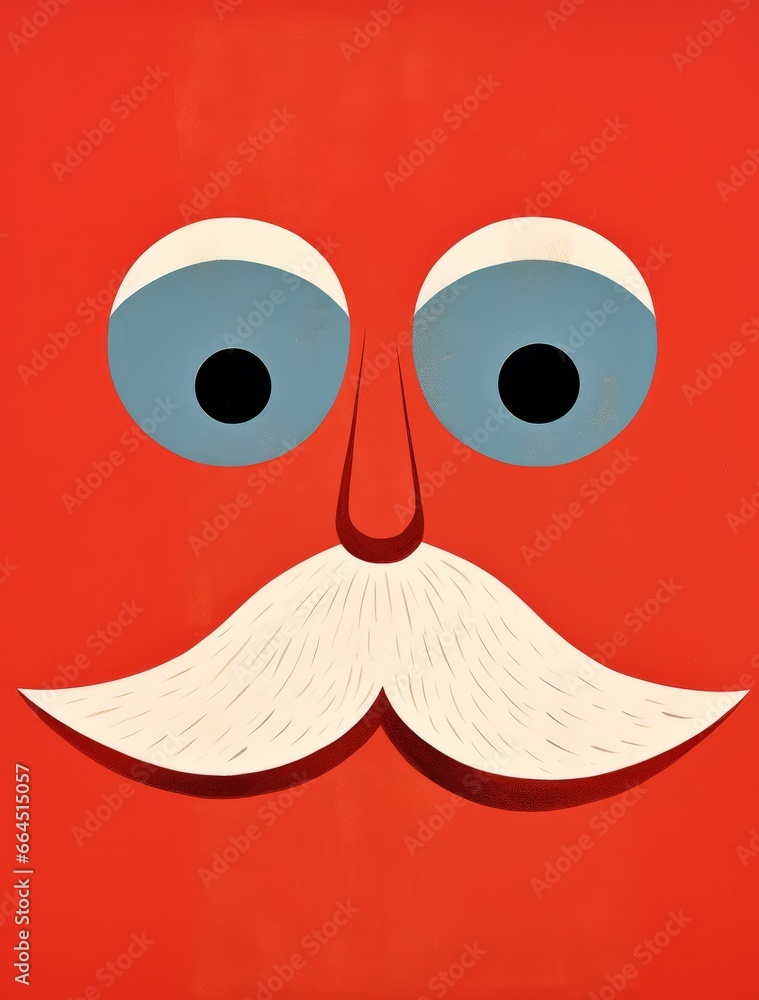 Fototapeta premium Man moustache character face funny art mustache design illustration male cartoon guy gentleman