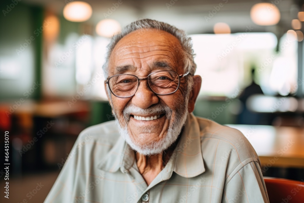 Portrait of a smiling elderly man in the nursing home Portrait of a smiling elderly man in the nursing home