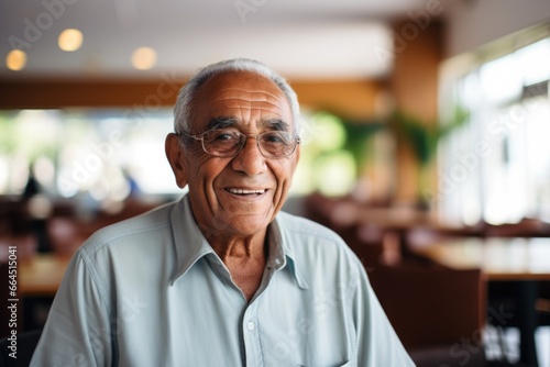 Portrait of a smiling elderly man in the nursing home