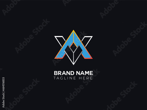 av letter logo design photo