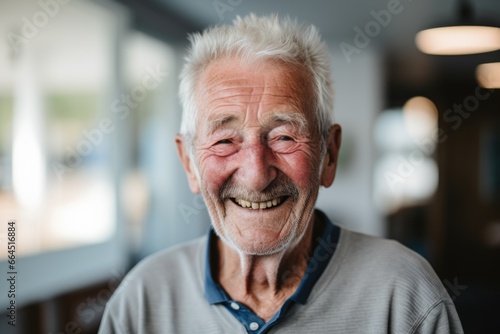 Portrait of smiling elderly man in a nursing home