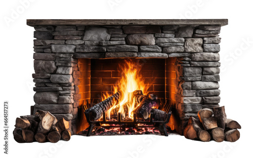 Beautiful Image of Fireplace Isolated on Transparent Background PNG.