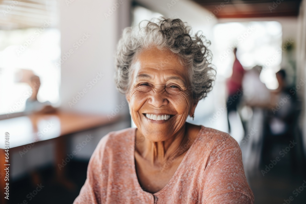 Portrait of a happy senior woman in a nursing home Portrait of a happy senior woman in a nursing home