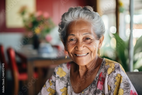 Portrait of a happy senior woman in a nursing home
