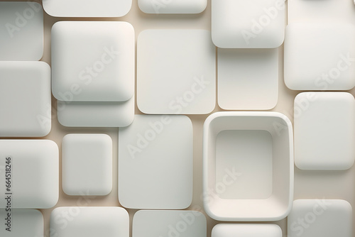 Abstract white geometric background with square tiles