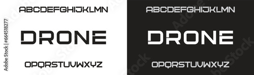DRONE minimal creative Tech Letter Concept and Luxury vector typeface Logo Design.