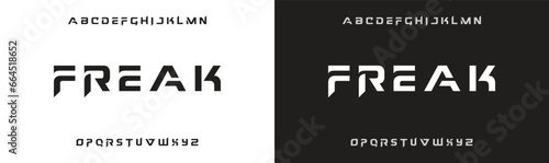 FREAK minimal creative Tech Letter Concept and Luxury vector typeface Logo Design.