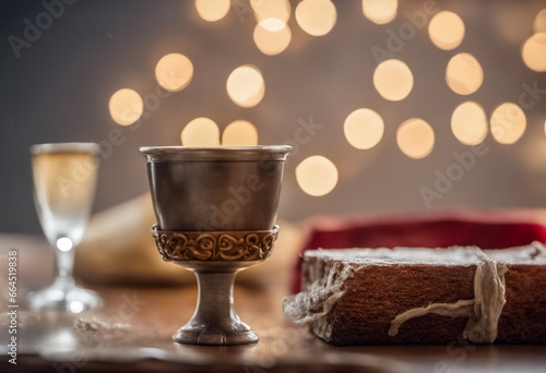 Un Atto Sacro con Profondo Significato Spirituale, concetto di Eucarestia. photo