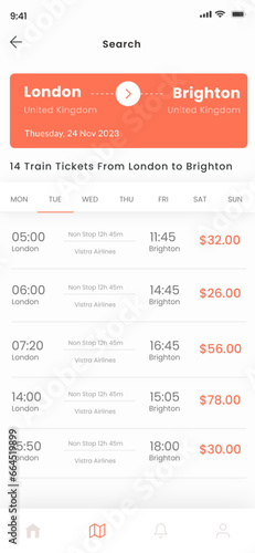 Train Ticket, Railway Travel Booking and Search Trips Mobile App UI Kit Template