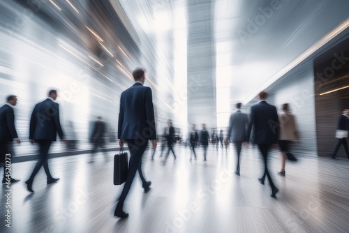 people walking in airport in motion blur