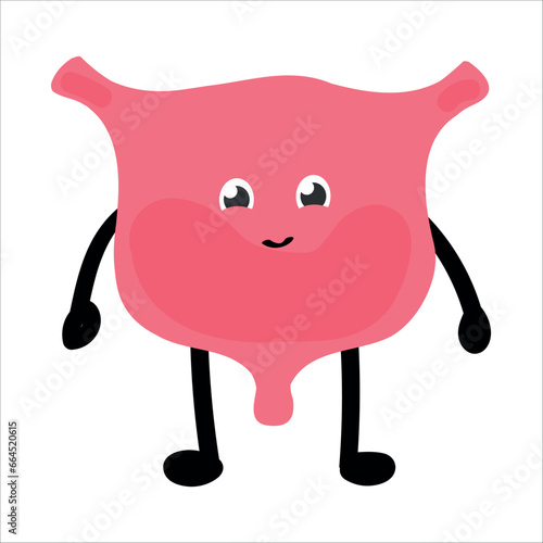 Cute human bladder on white background