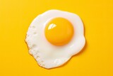Fried egg on a yellow background.