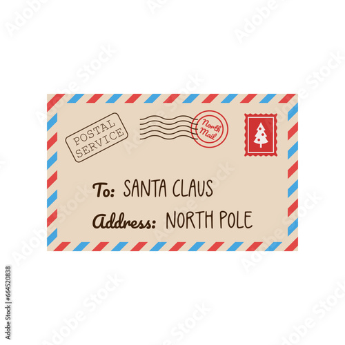 Letter to Santa Claus on white background