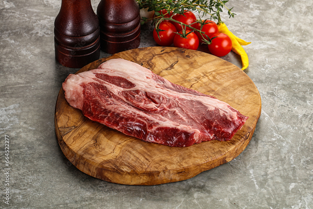 Raw beef chuck roll steak Raw beef chuck roll steak