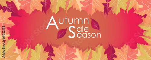 Advertising banner for autumn sale with leaves