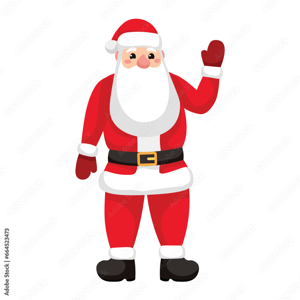 Santa Claus waving hand on white background Santa Claus waving hand on white background