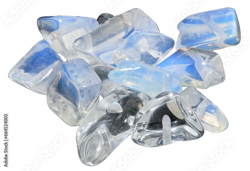 Opalite bead stones on transparent background