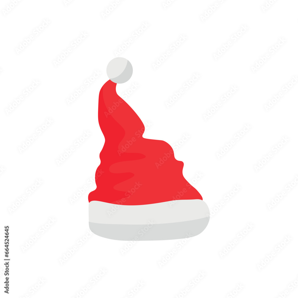 Red Santa hat on white background Red Santa hat on white background