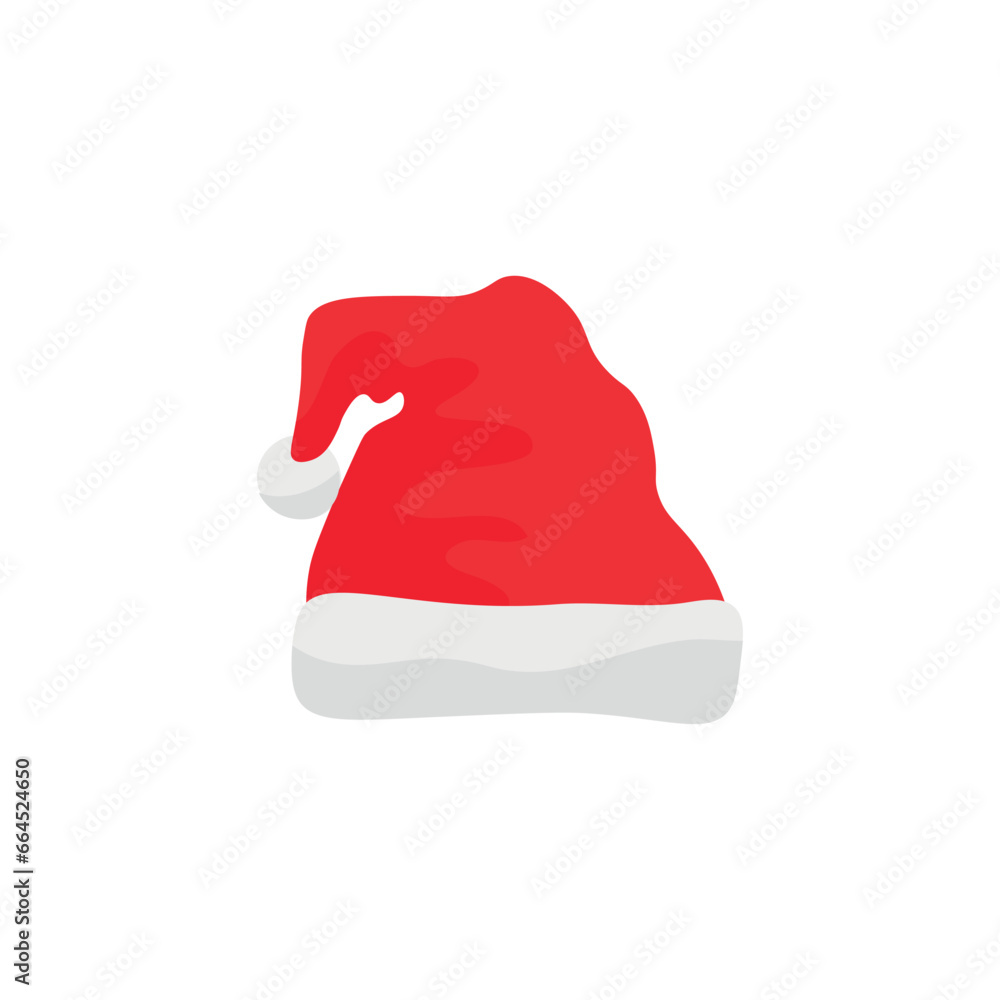 Red Santa hat on white background Red Santa hat on white background