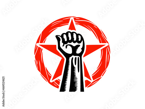 Doodle Emancipation symbol, cartoon sticker, sketch, vector, Illustration, minimalistic