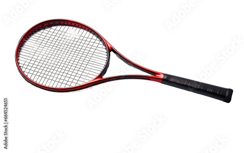 Amazing Tennis Racket of Red Color Isolated on Transparent Background PNG.