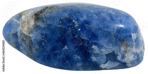 Blue Sodalite stone on transparent background