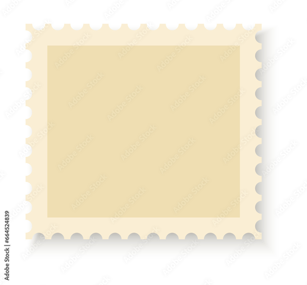 Decorative postmark frame. Realistic square stamp mockup Decorative postmark frame. Realistic square stamp mockup