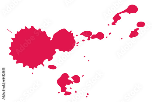 Fototapeta Naklejka Na Ścianę i Meble -  Red paint splatter with rough texture ink stain