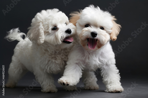 Two white puppies - Generative AI