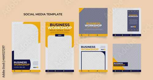 Social media template business agency for digital marketing and business sale promo. furniture or fashion advertising. promotional banner vector frame