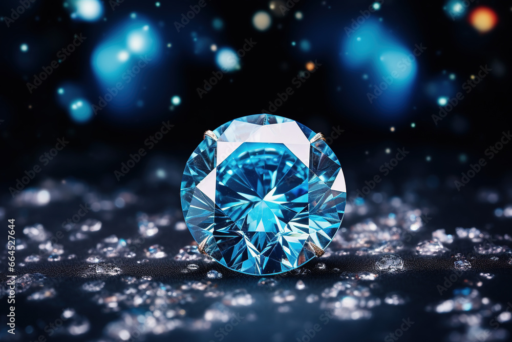 Blue Zircon stone Sparkling clear Blue in a night sky Blue Zircon stone Sparkling clear Blue in a night sky