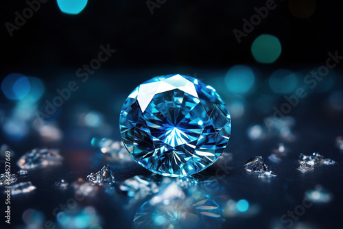 Blue Zircon stone Sparkling clear Blue in a night sky