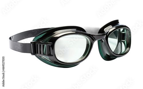 Shinning Black Swim Googles Glasses Isolated on Transparent Background PNG.