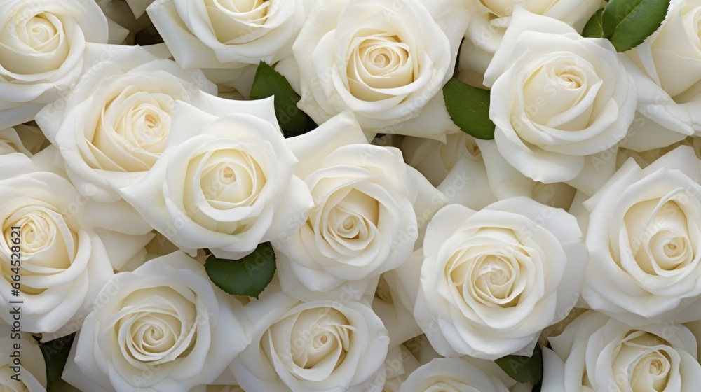 White roses horizontal seamless pattern. White roses arrangement. White roses horizontal seamless pattern. White roses arrangement.