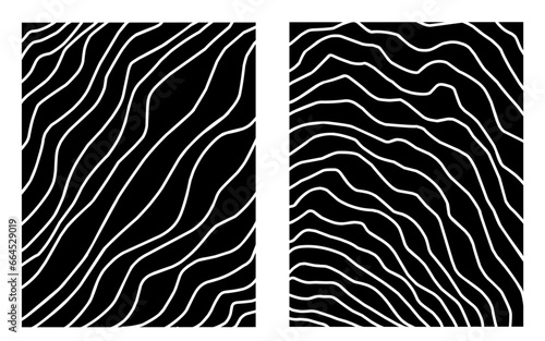 Black and white background with hand drawn lines pattern. Abstract artwork.