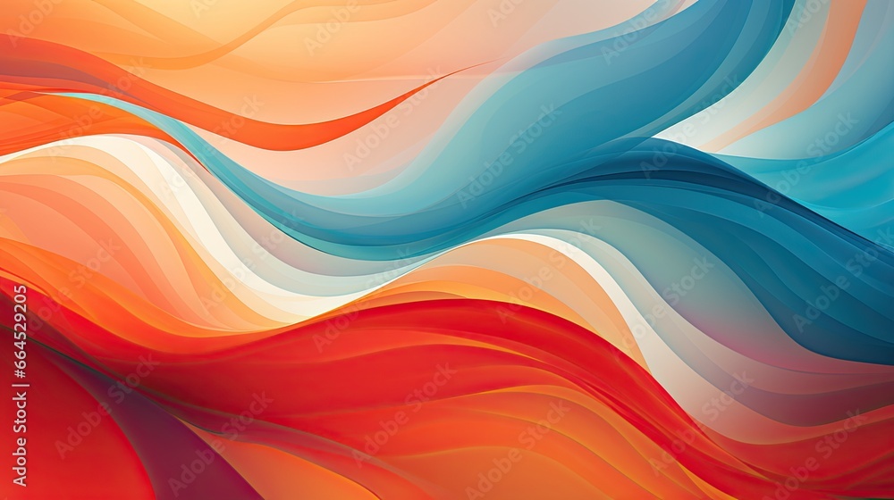 abstract colorful background with smooth wavy lines in orange and blue colors, ai generative abstract colorful background with smooth wavy lines in orange and blue colors, ai generative