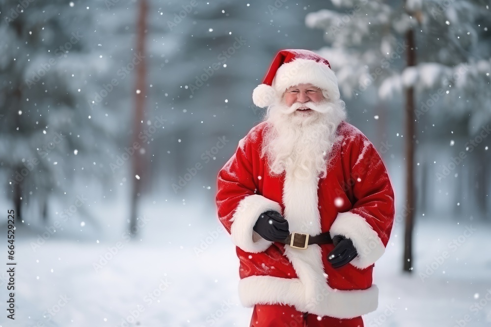 Quirky old bearded Santa Claus in the winter snowy forest. Winter holiday and Christmas concept. New Year's child frost. Quirky old bearded Santa Claus in the winter snowy forest. Winter holiday and Christmas concept. New Year's child frost.
