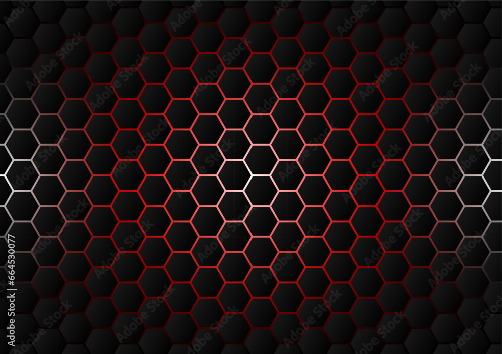 Abstract pattern background in technology style, pattern of hexagon with white and red tone light Abstract pattern background in technology style, pattern of hexagon with white and red tone light
