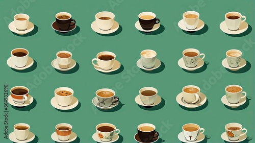  a group of coffee cups sitting on top of each other. generative ai