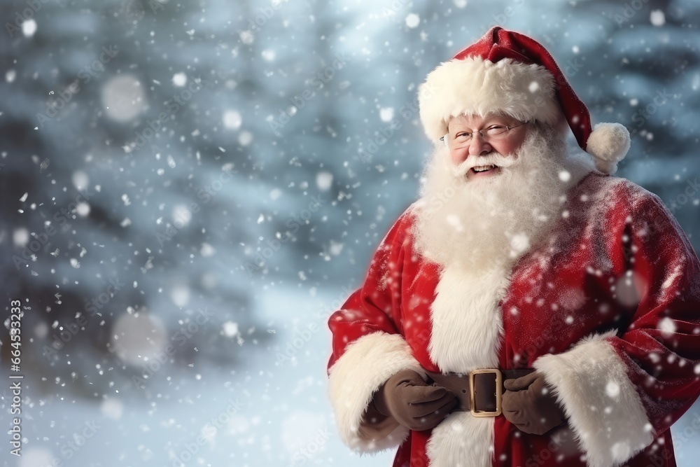Quirky old bearded Santa Claus in the winter snowy forest. Winter holiday and Christmas concept. New Year's child frost. Quirky old bearded Santa Claus in the winter snowy forest. Winter holiday and Christmas concept. New Year's child frost.