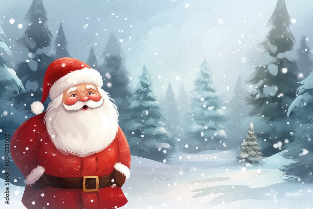 Quirky old bearded Santa Claus in the winter snowy forest. Winter holiday and Christmas concept. New Year's child frost. Quirky old bearded Santa Claus in the winter snowy forest. Winter holiday and Christmas concept. New Year's child frost.