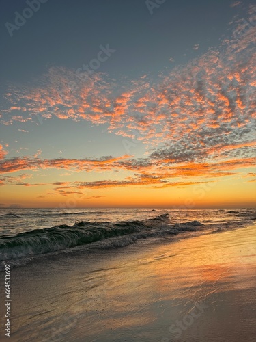 Miramar Beach Florida vibrant sunset over the Gulf of Mexico 