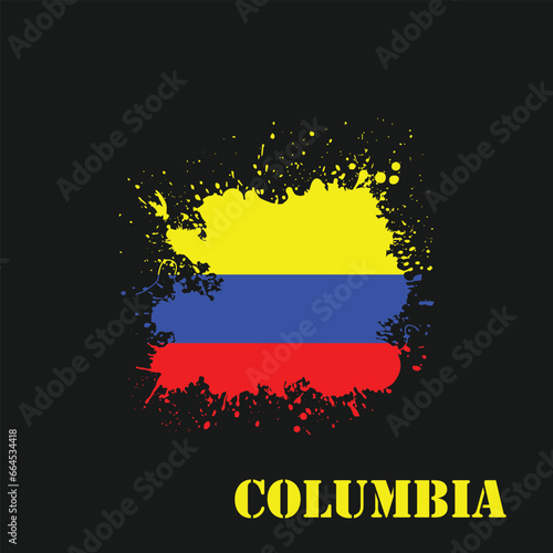 Columbia flag vector  brush splash design