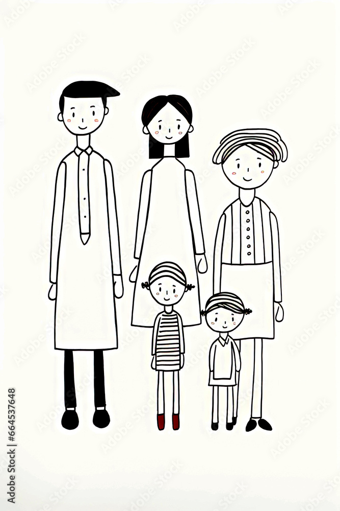 Generative AI background illustration of happy family Generative AI background illustration of happy family