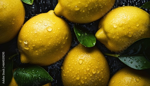 Overhead Shot of Lemons, Close up