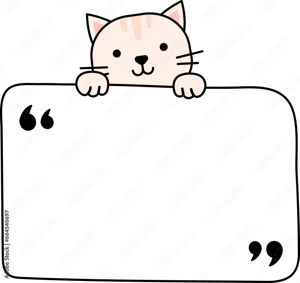 Cat peeking frame illustration Cat peeking frame illustration