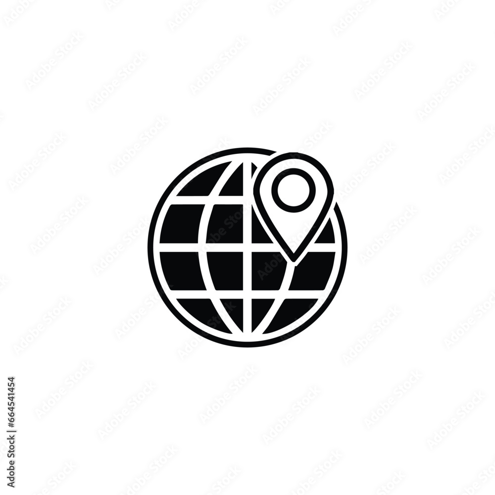 Global And location relocation line outline icon Vector Template Global And location relocation line outline icon Vector Template