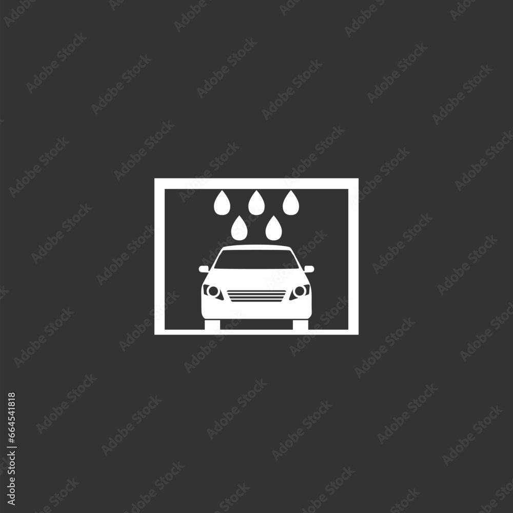 Car care icon, isolated car washing service outline, isolated on black background Car care icon, isolated car washing service outline, isolated on black background